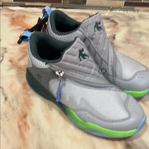 Gray and Green Boys Athletic Shoes